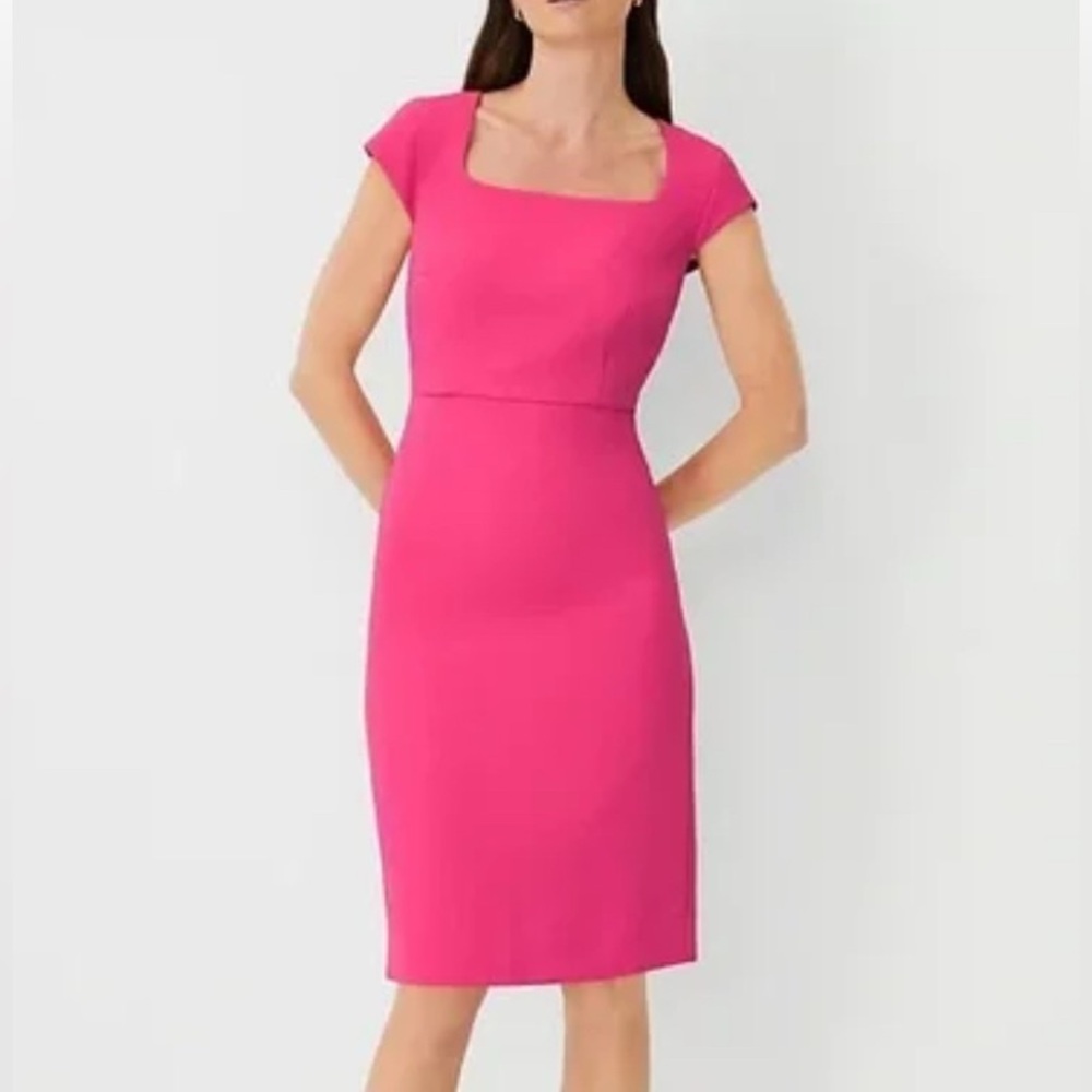 Ann Taylor Fuchsia Cap Sleeve Dress NWT
